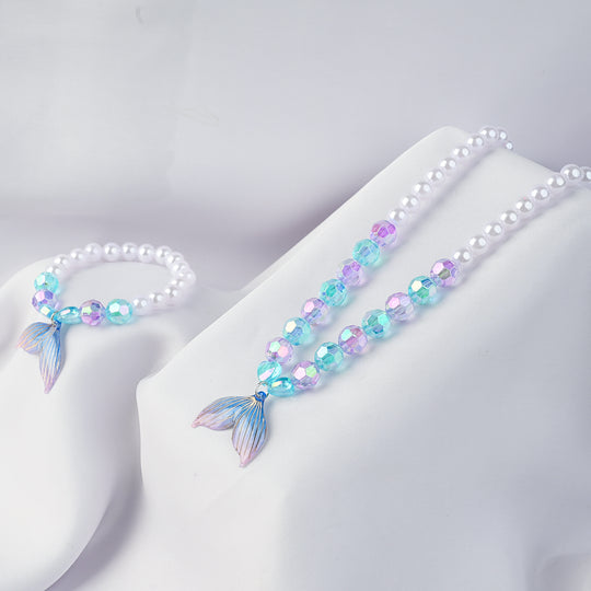 GIRLS CHARM BEADED NECKLACE & BRACELET