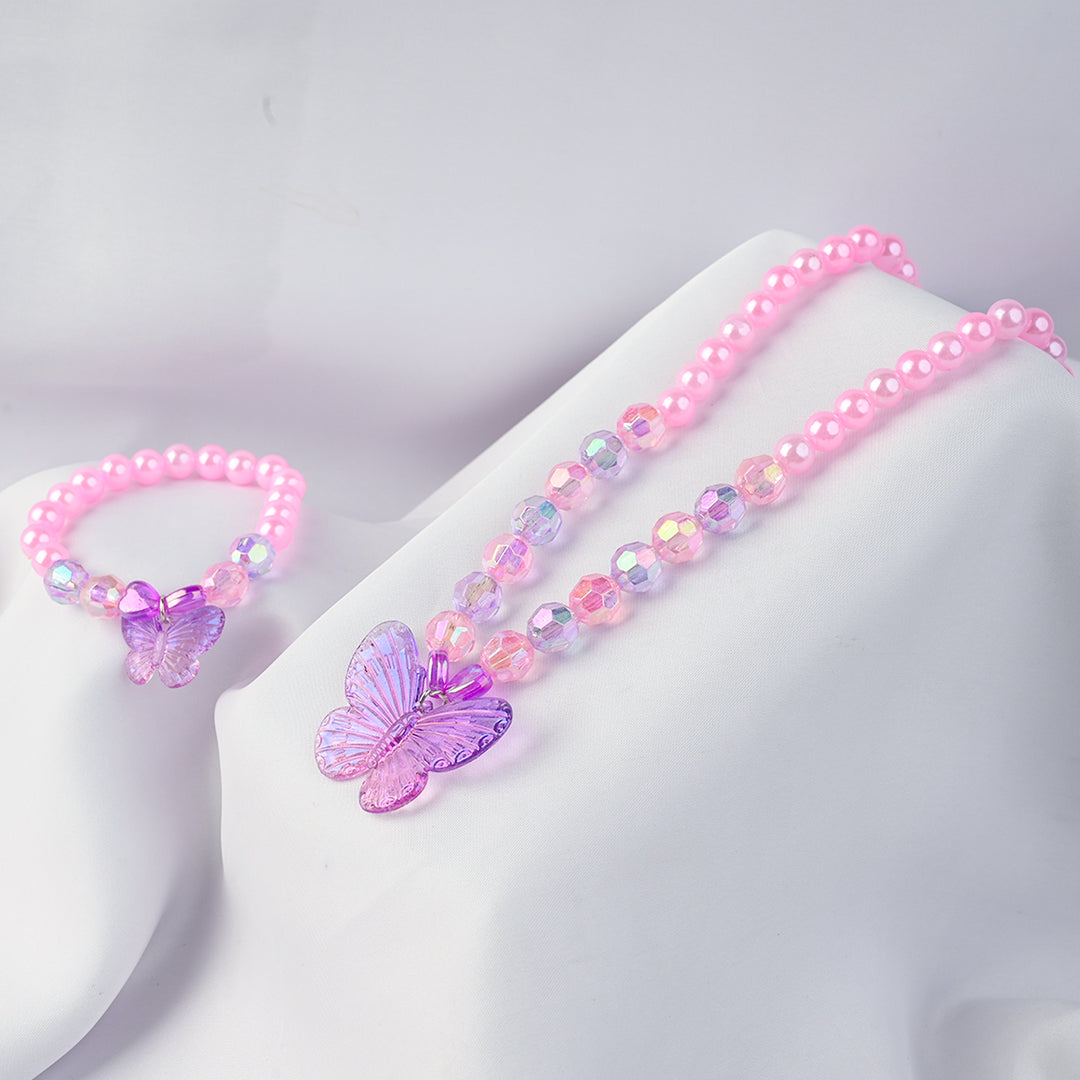 GIRLS CHARM BEADED NECKLACE & BRACELET