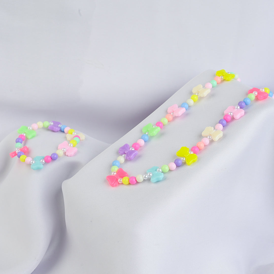 GIRLS CHARM BEADED NECKLACE & BRACELET