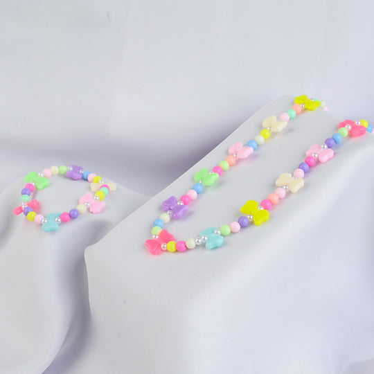 GIRLS CHARM BEADED NECKLACE & BRACELET