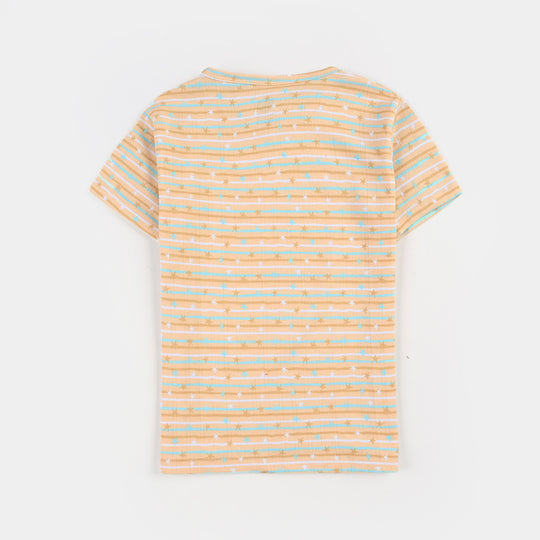 Boys Drop needle Knitted NightWear-Striper