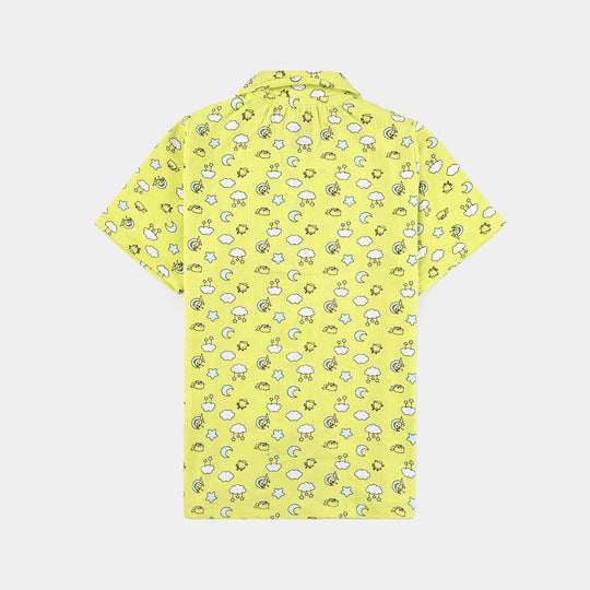 Girls Drop needle Knitted Nightwear Clouds-Printed