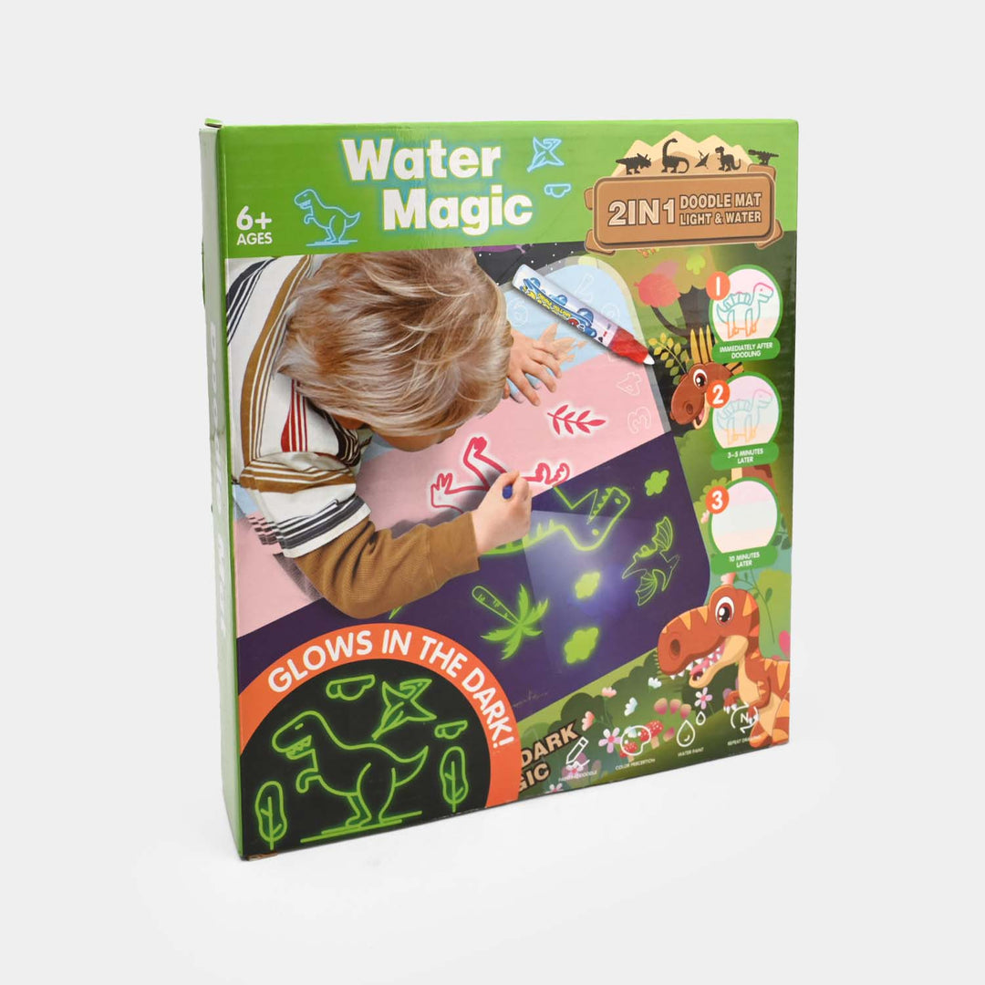 2-in-1 Space-Themed Doodle Mat – Light & Water Drawing Surface for Kids
