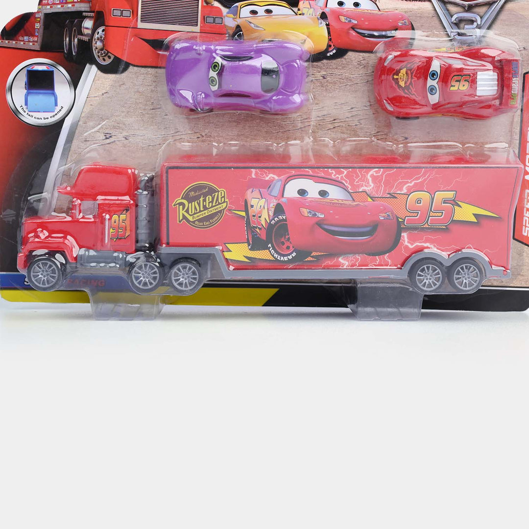 Car Carrier Truck With 2PCs Mini Car Toy For Kids