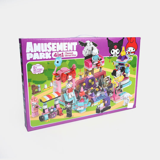 4-in-1 Themed Amusement Park Construction Toy Set