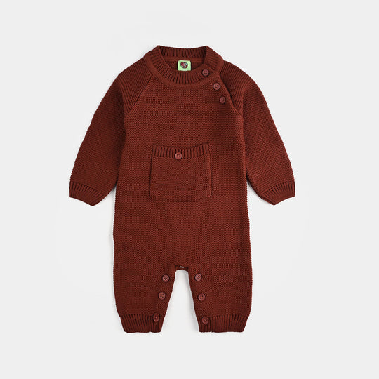 Infant Boys Acrylic Romper-Pocket-D.Rust