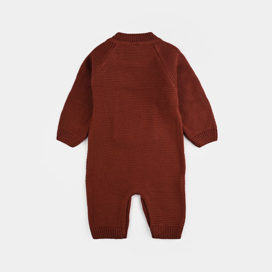 Infant Boys Acrylic Romper-Pocket-D.Rust