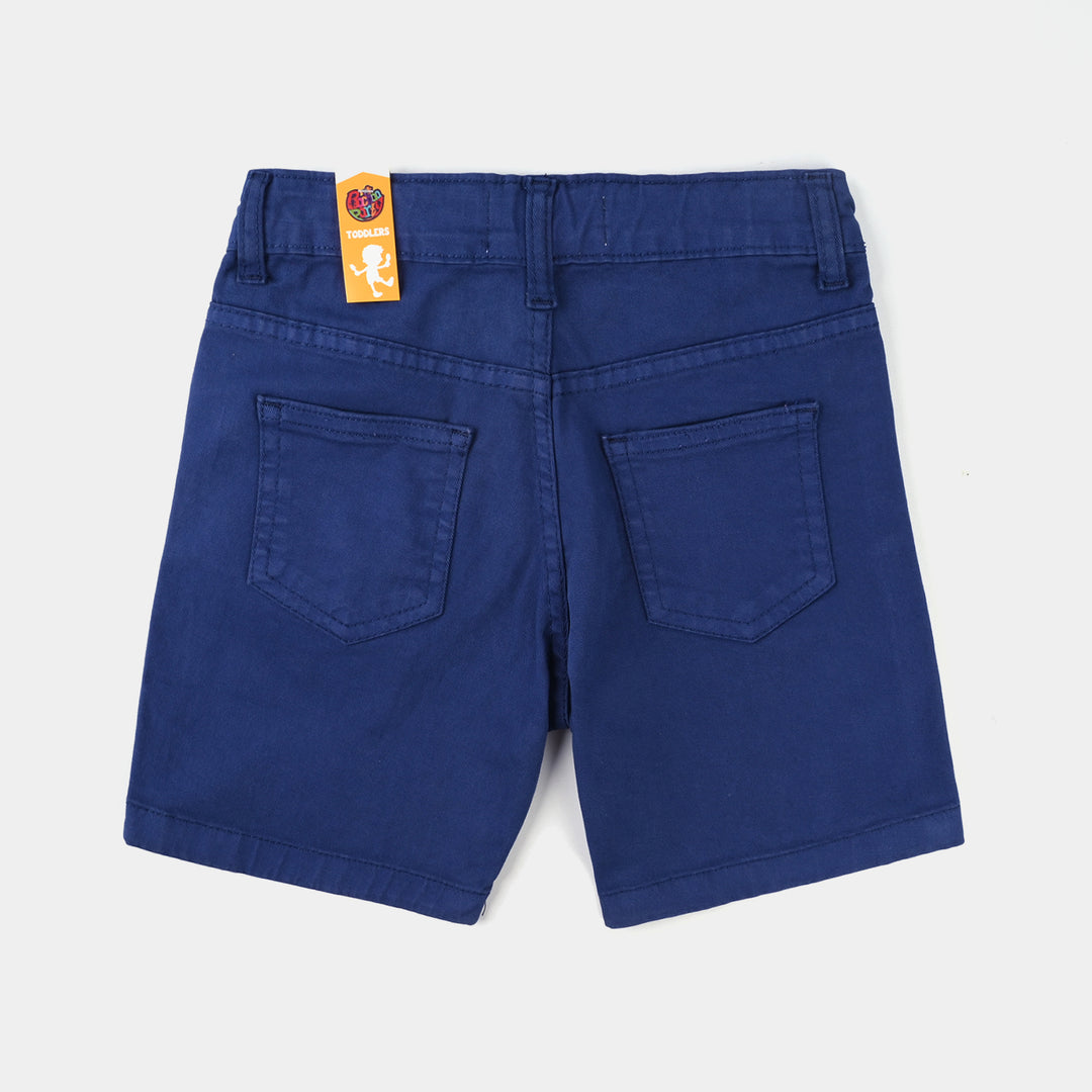 Boys Denim Stretch Twill Short Basic-Navy Blue