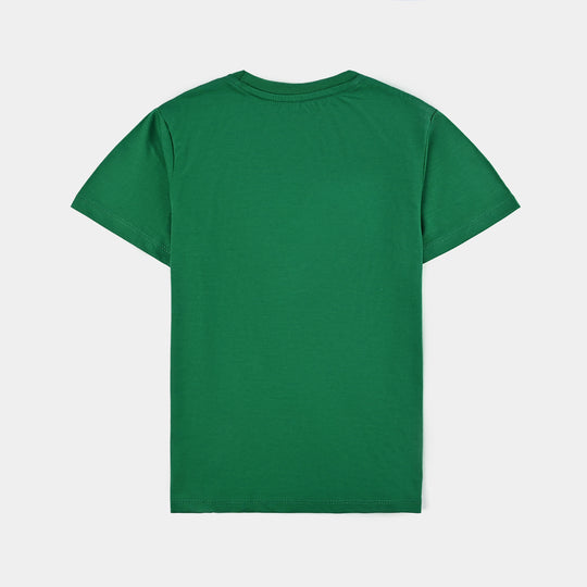 Girls Poly Cotton Jersey T-Shirt H/S SHINING HEART-Joly Green
