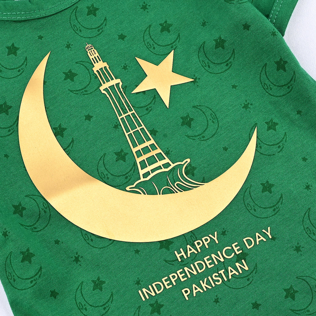 Infant Unisex Poly Cotton Jersey Basic Romper LITTLE STAR-Joly Green