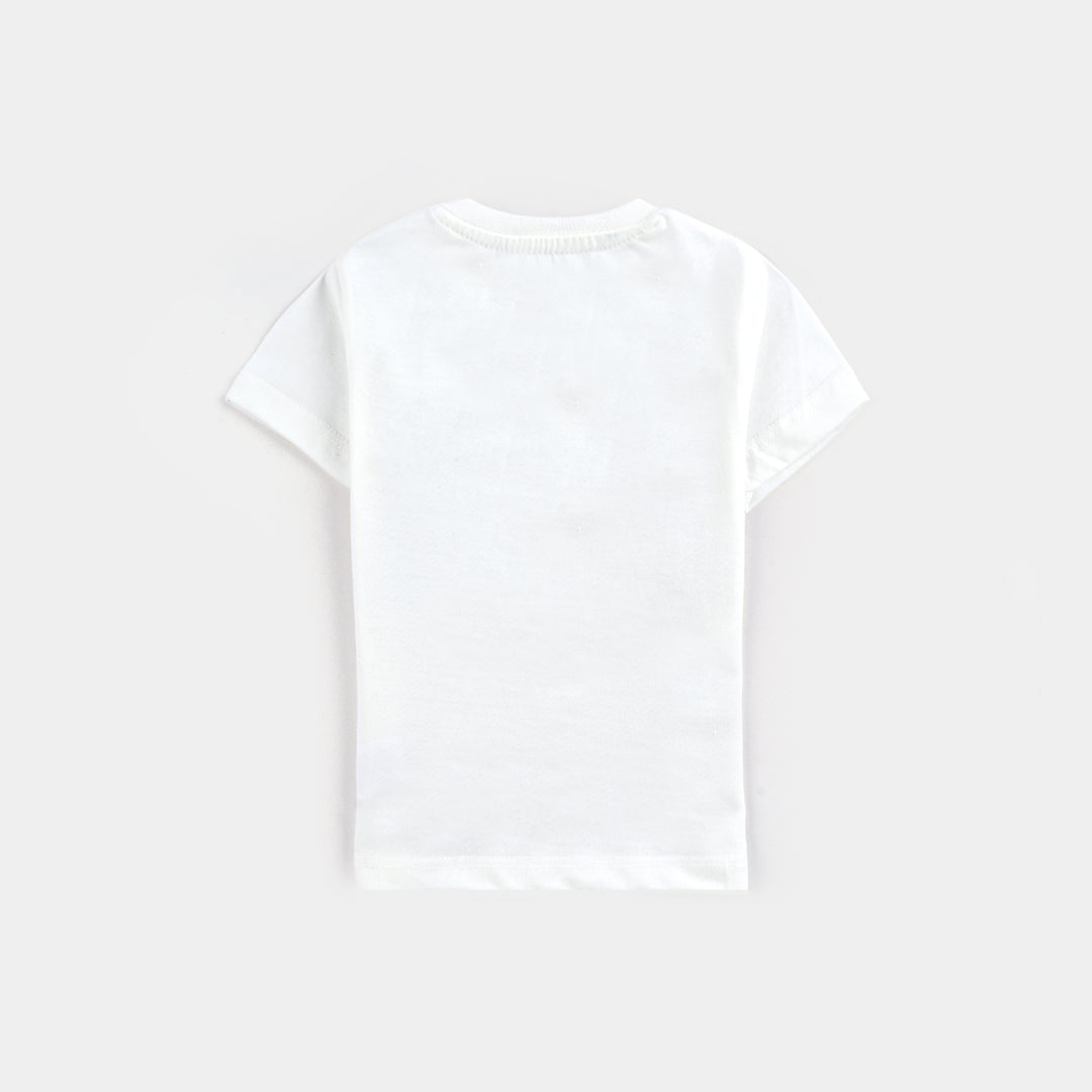 Infant Boys Poly Cotton Jersey T-Shirt SEQUINS FLAG-Snow White