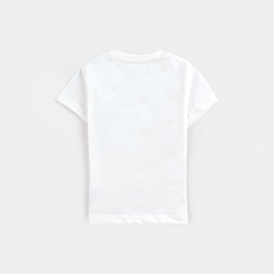 Infant Boys Poly Cotton Jersey T-Shirt SEQUINS FLAG-Snow White