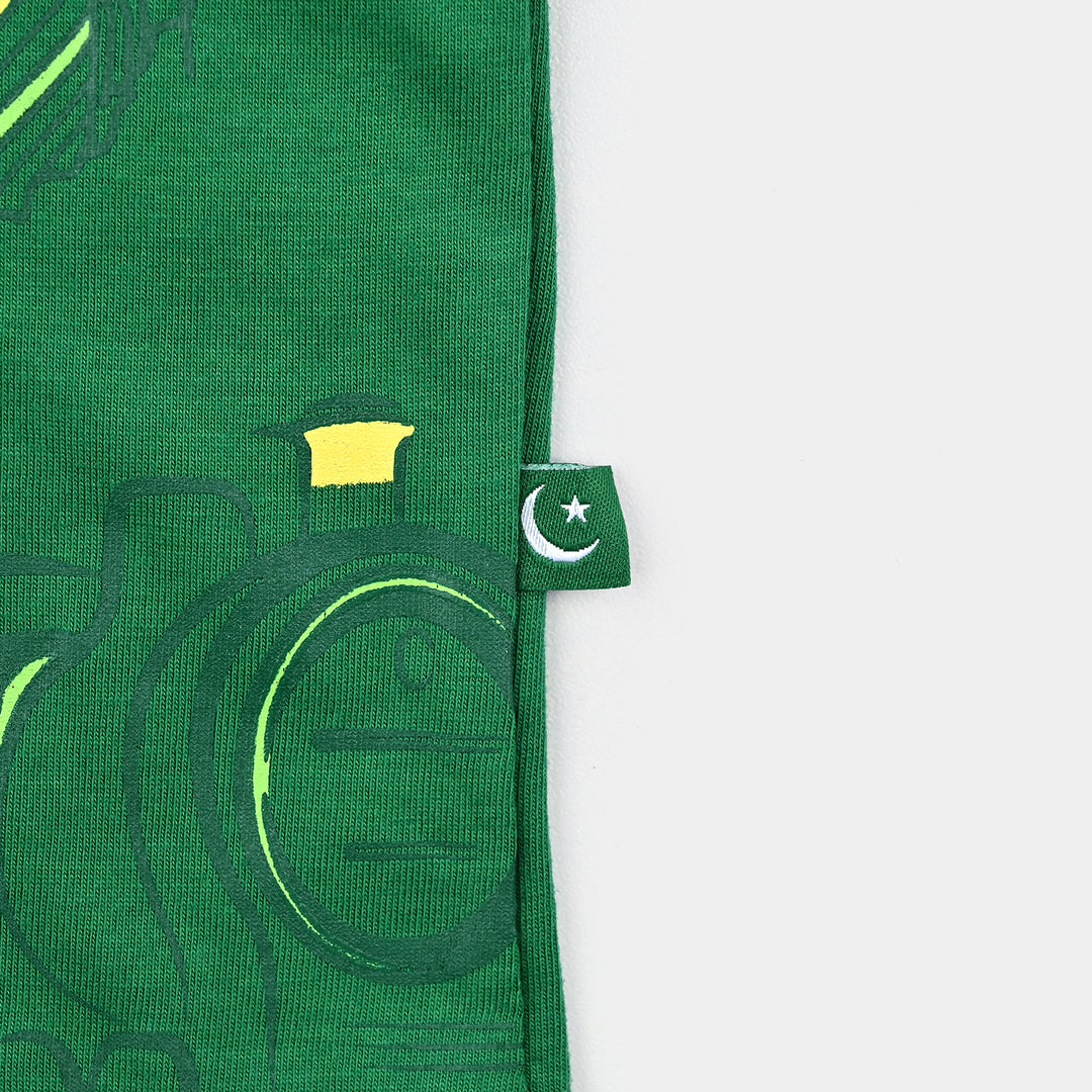 Boys Poly Cotton Jersey T-Shirt H/S HAPPY INDEPENDENCE-Joly Green