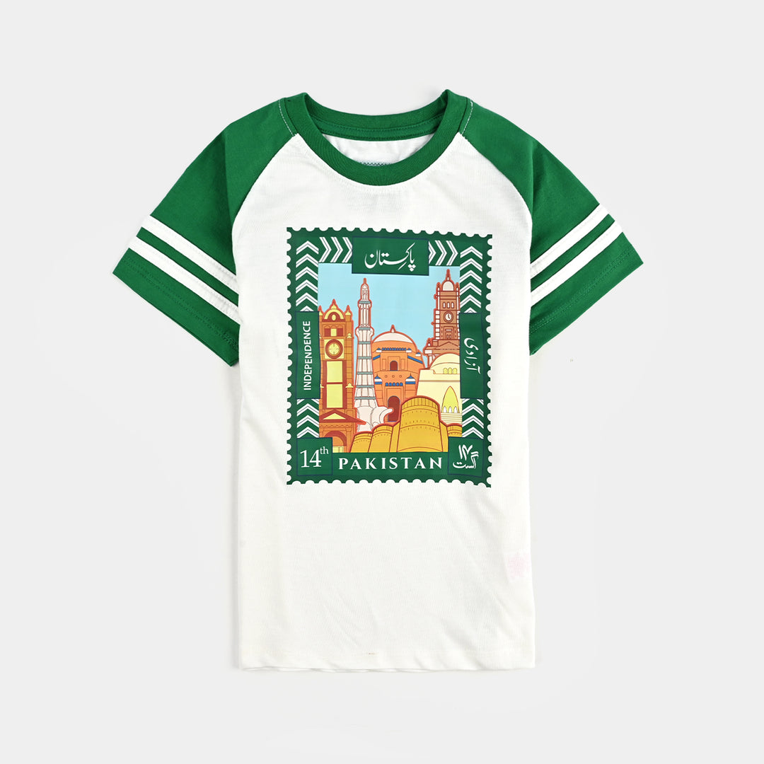 Boys Poly Cotton Jersey T-Shirts H/S HERITAGE OF PAKISTAN-Snow White