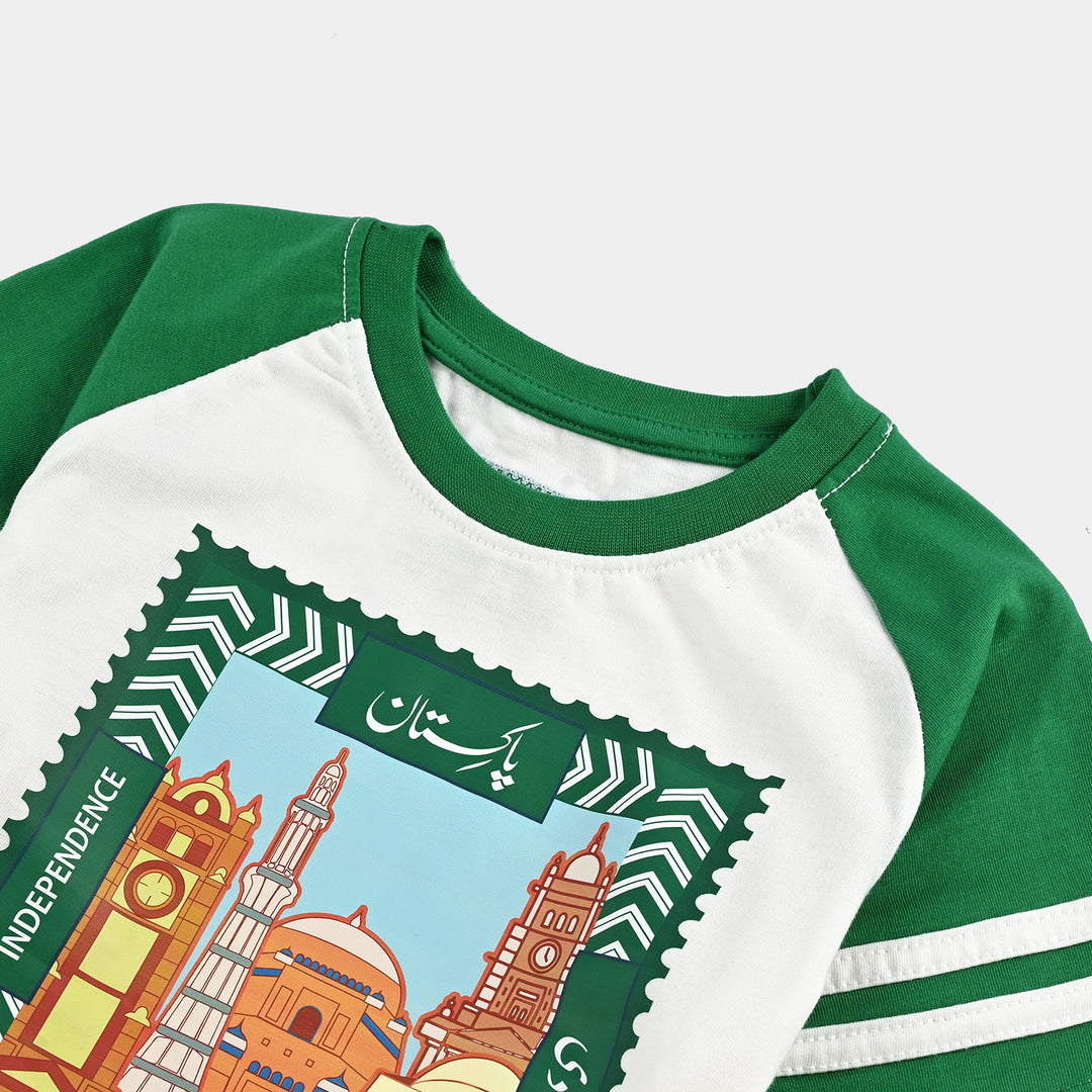 Boys Poly Cotton Jersey T-Shirts H/S HERITAGE OF PAKISTAN-Snow White