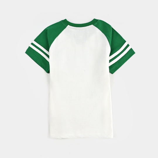 Boys Poly Cotton Jersey T-Shirts H/S HERITAGE OF PAKISTAN-Snow White