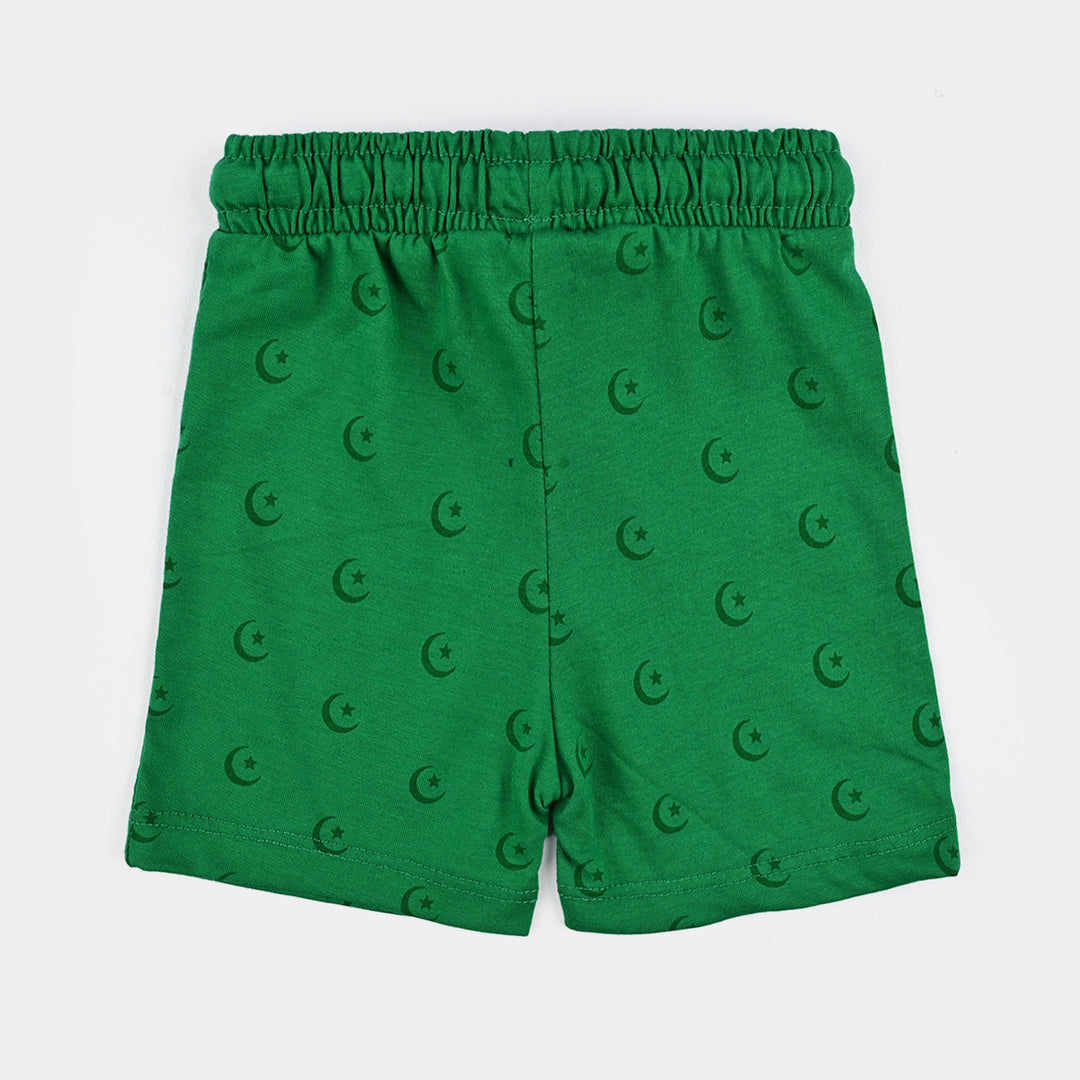 Infant Boys Poly Cotton Jersey Knitted Suit JEEVAY PAKISTAN-Joly Green