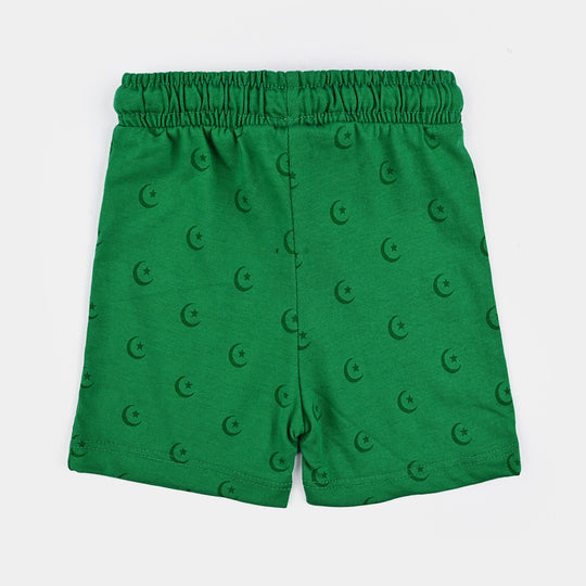Infant Boys Poly Cotton Jersey Knitted Suit JEEVAY PAKISTAN-Joly Green