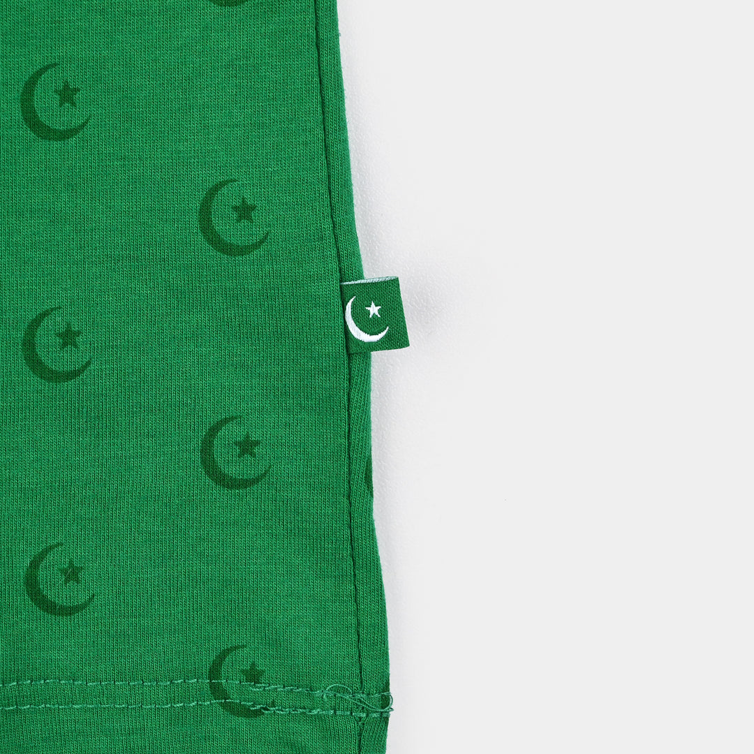 Infant Boys Poly Cotton Jersey Knitted Suit JEEVAY PAKISTAN-Joly Green