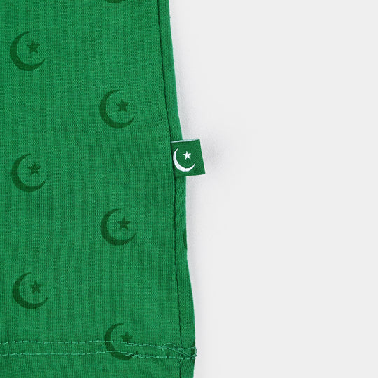 Infant Boys Poly Cotton Jersey Knitted Suit JEEVAY PAKISTAN-Joly Green