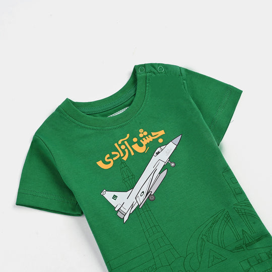 Infant Boys Poly Cotton Jersey T-Shirt 14th AUGUST-Joly Green