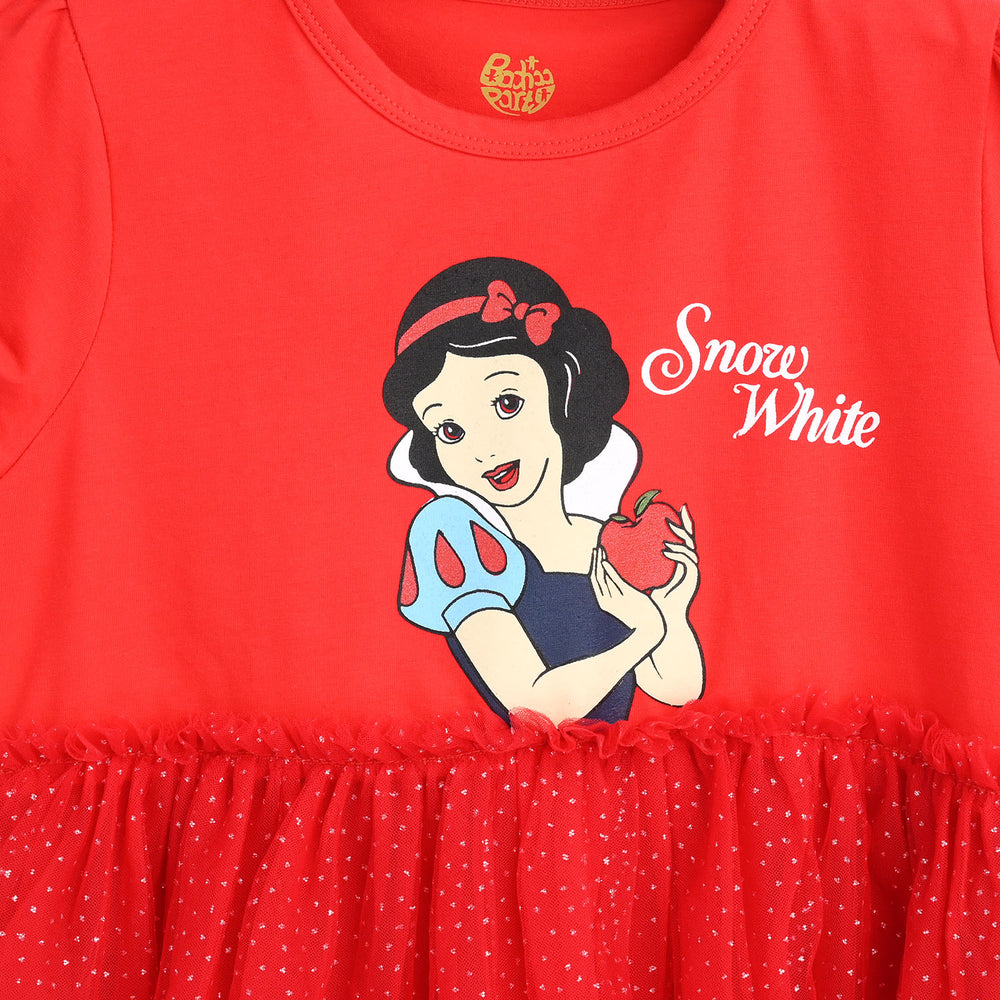 Girls Lycra Jersey Frock-RED