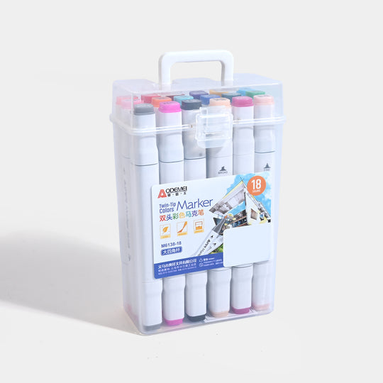 DOUBLE SIDED MARKER MULTICOLOR | 18PCS