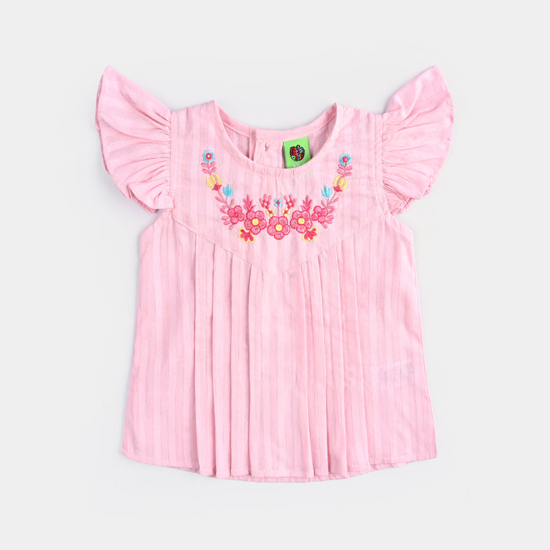 Infant Girls Cotton 2 PC Pleat Style-LT.Pink