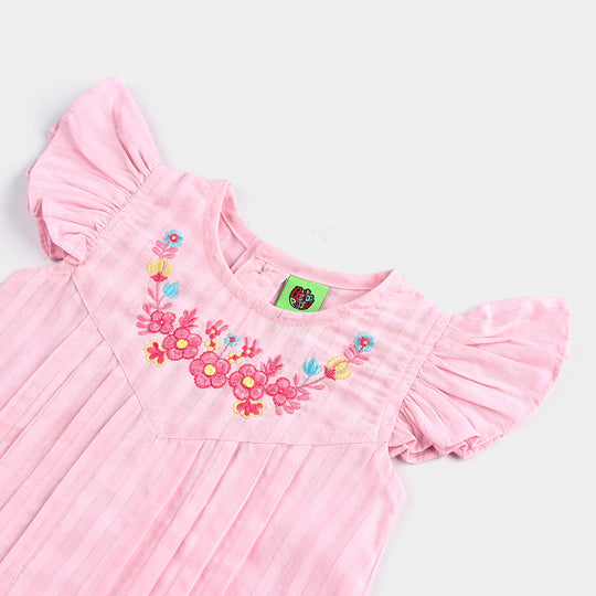 Infant Girls Cotton 2 PC Pleat Style-LT.Pink