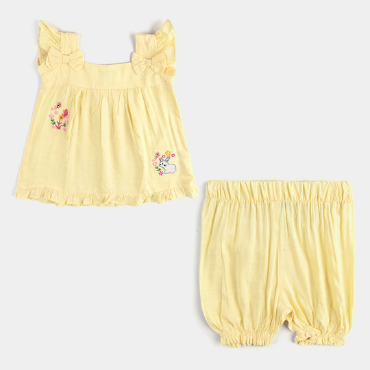 Infant Girls Cotton Jacquard 2 PC Lemon Chic-Lemon