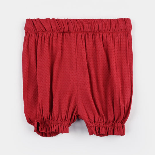 Infant Girls Dobby 2 PC Red Crescent-RED