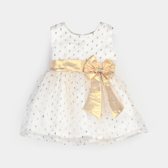 Infant Girls Organza Frock Grace-White.Gold