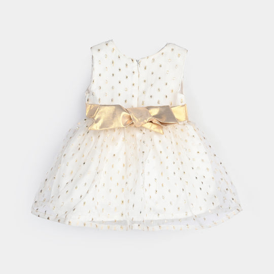 Infant Girls Organza Frock Grace-White.Gold