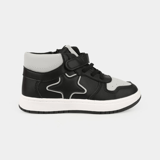 Girls Boots 126-7-Black/Grey