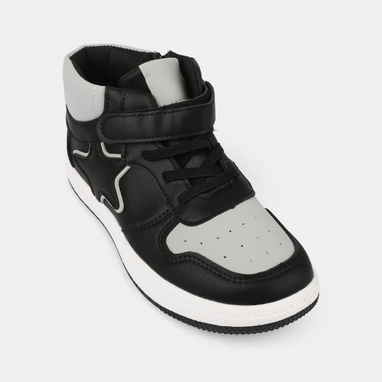 Girls Boots 126-7-Black/Grey