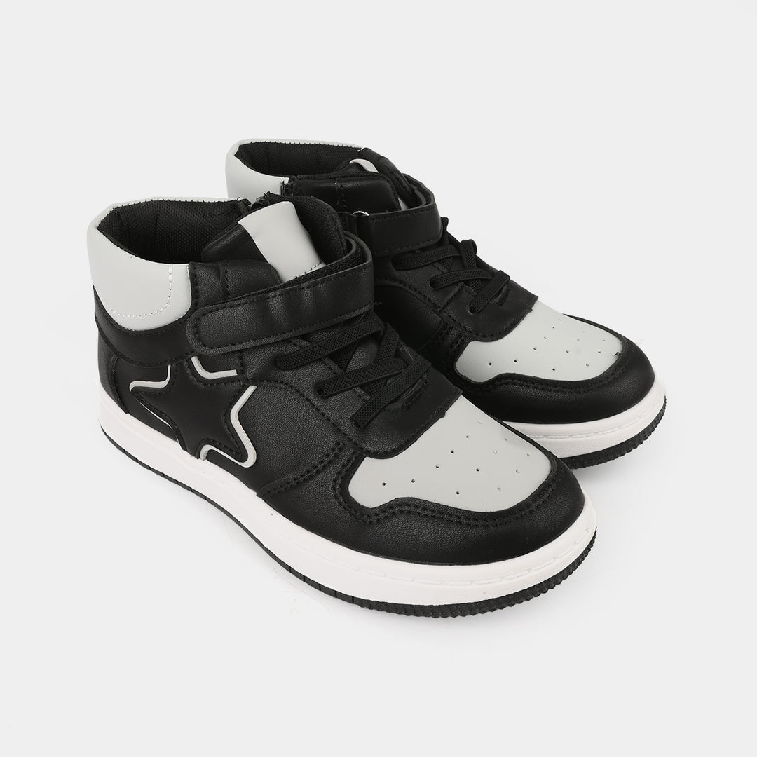 Girls Boots 126-7-Black/Grey