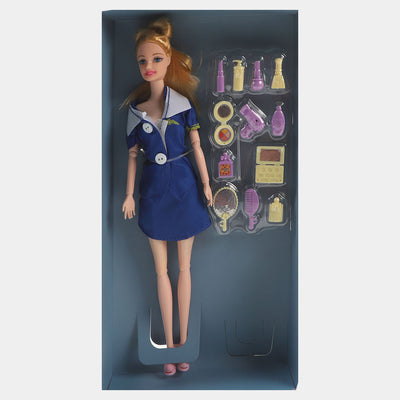 Flight Attendant Doll Play Set For Girls