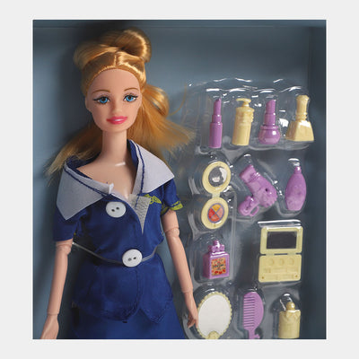 Flight Attendant Doll Play Set For Girls