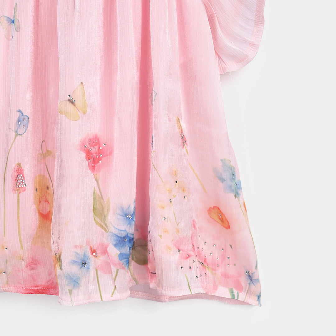 Girls Chiffon Top-Peach