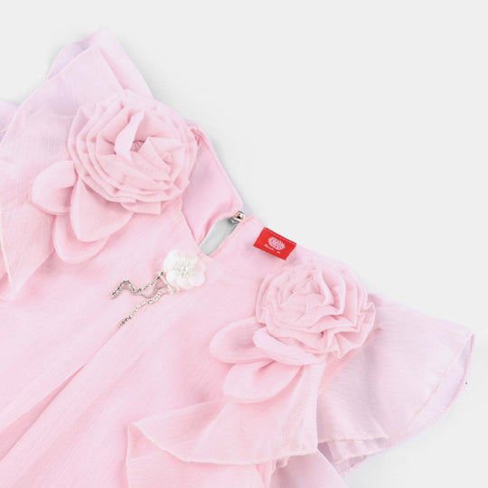 Girls Chiffon Top-Pink
