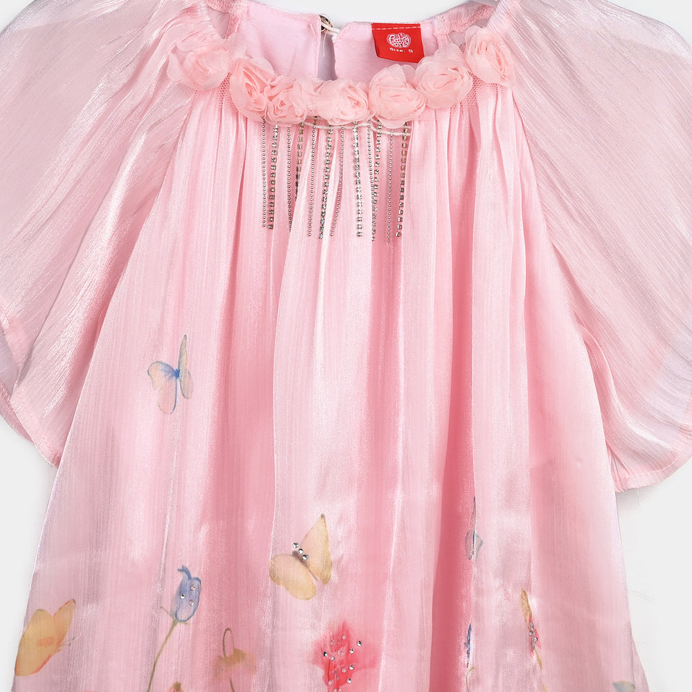 Girls Chiffon Top-Peach