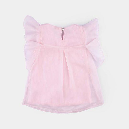 Girls Chiffon Top-Pink