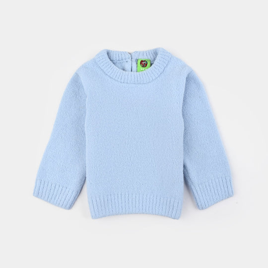 Infant Girls Feather yarn Sweater-Light Blue