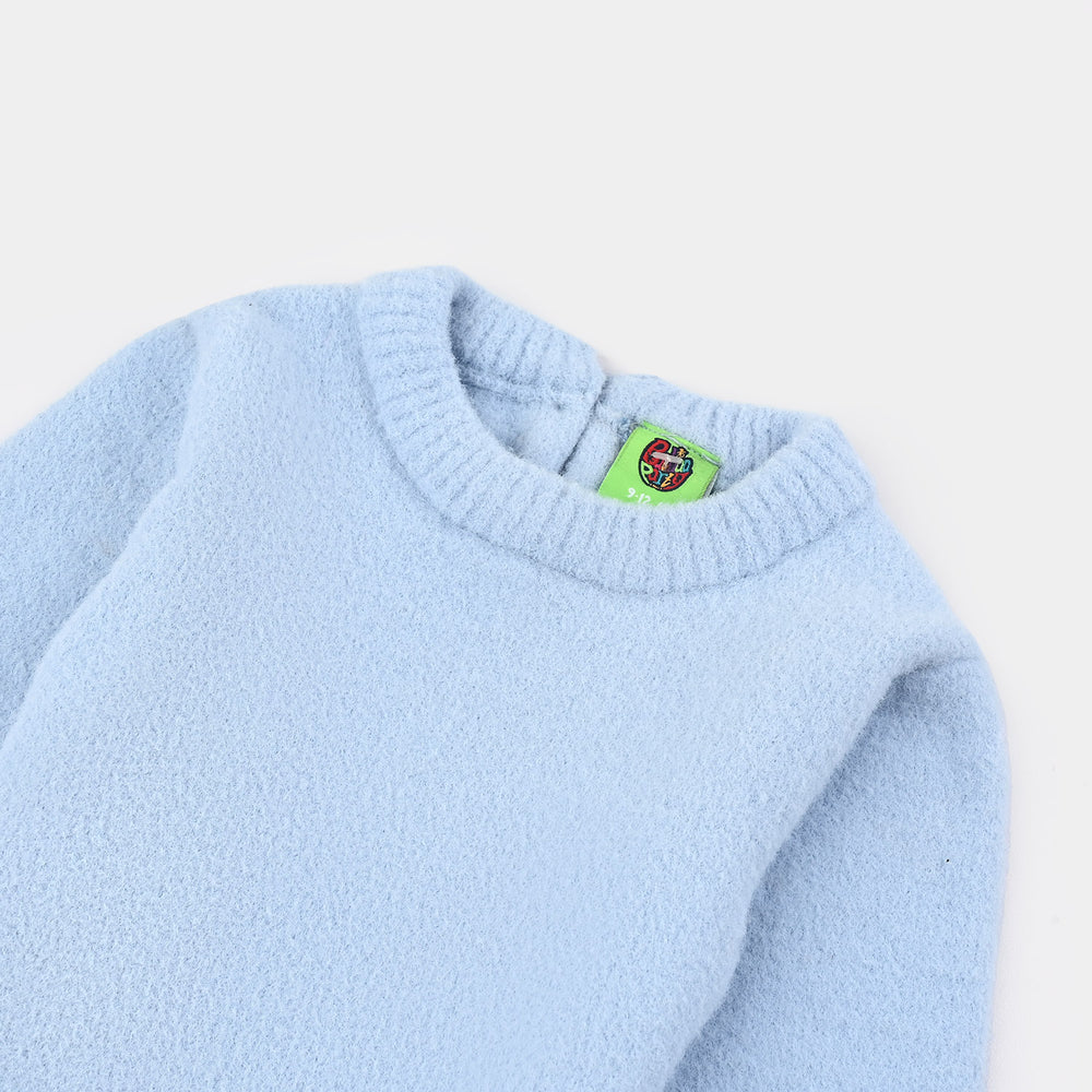 Infant Girls Feather yarn Sweater-Light Blue