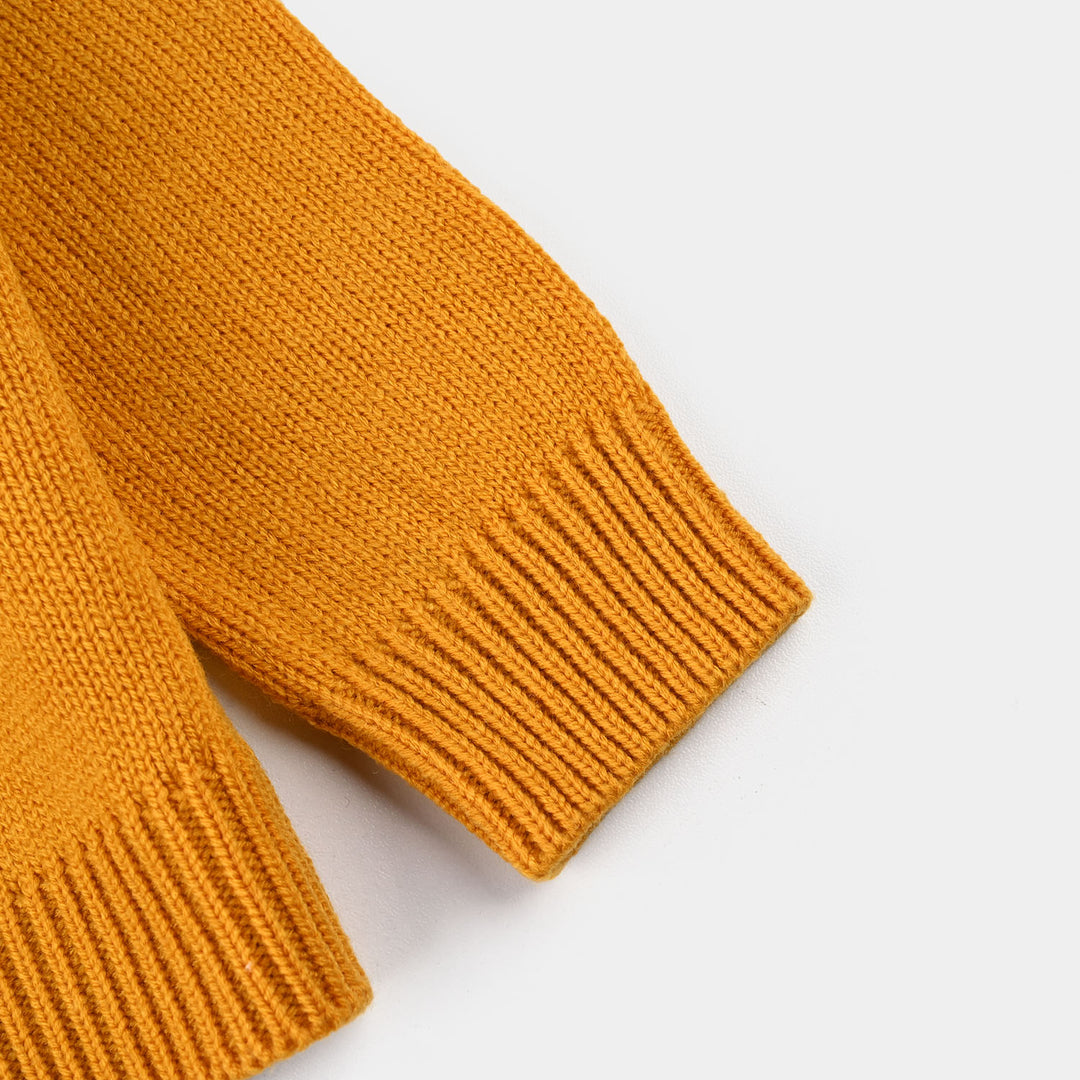 Infant Girls Acrylic Sweater-Garden Oasis-Mustard