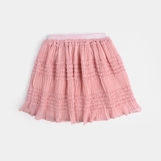 Girls Chiffon Short Skirt-Peach