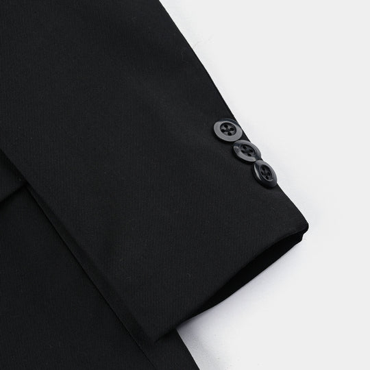 Boys Cotton Twill 3 Piece suit Classic Black