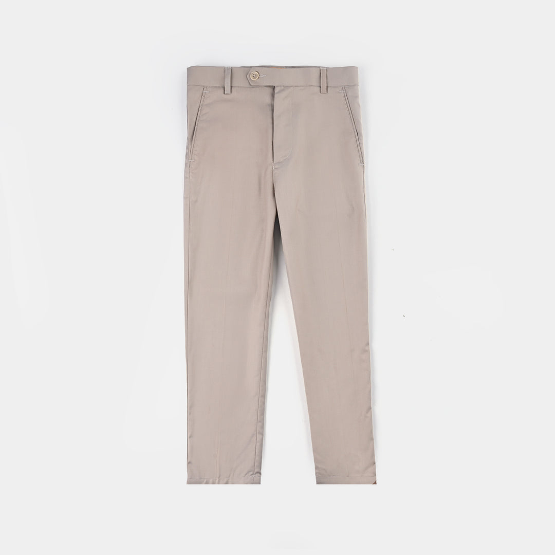 Boys Cotton Twill Coat Pant Suit-BEIGE