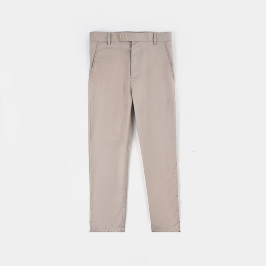 Boys Cotton Twill Coat Pant Suit-BEIGE