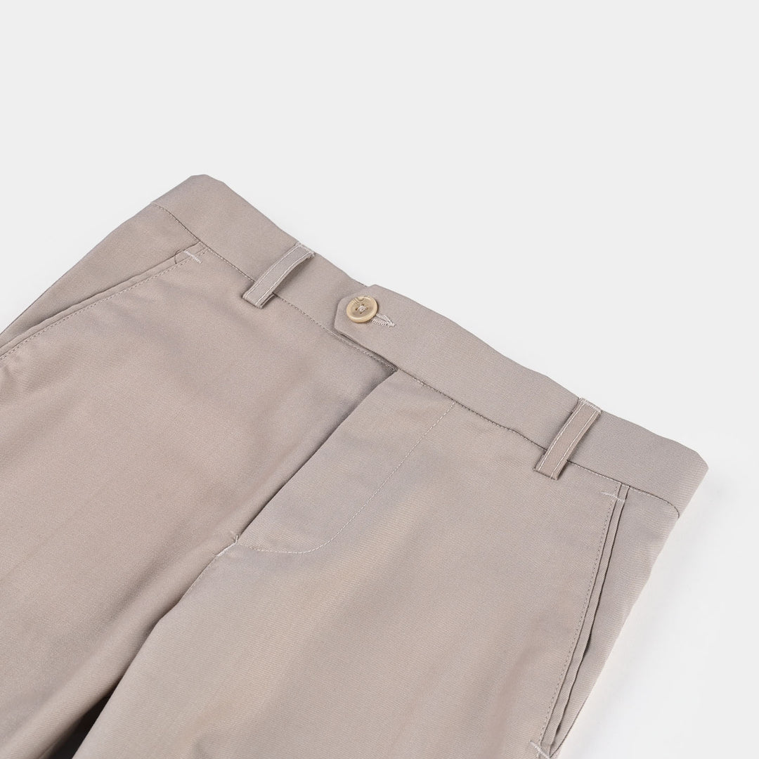 Boys Cotton Twill Coat Pant Suit-BEIGE